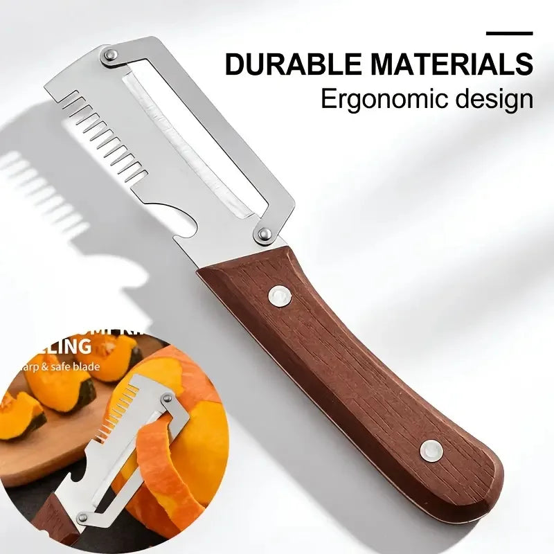 3 In 1 Peeler Knife Stainless Steel - Kitchen Tool Designed For Food Preparation And Daily Cooking Routine